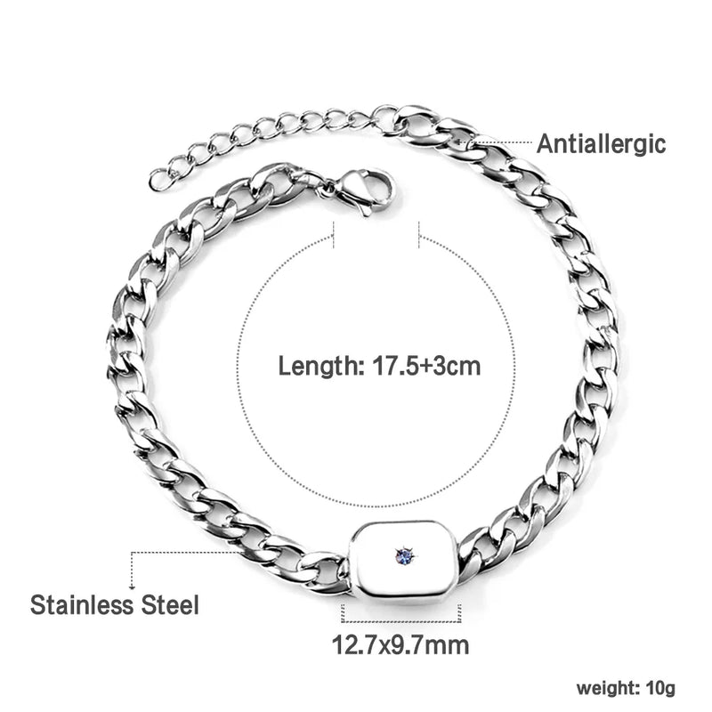 Heart Crystal Charm Link Chain Bracelet Women Girls Bangle Jewelry