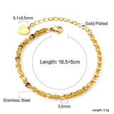 Heart Crystal Charm Link Chain Bracelet Women Girls Bangle Jewelry