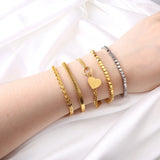 Heart Crystal Charm Link Chain Bracelet Women Girls Bangle Jewelry
