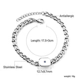 Heart Crystal Charm Link Chain Bracelet Women Girls Bangle Jewelry