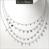 Stainless Steel Small Coin Pendant Necklace for Women