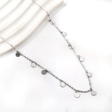Stainless Steel Small Coin Pendant Necklace for Women