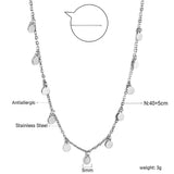 Stainless Steel Small Coin Pendant Necklace for Women