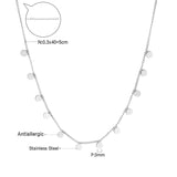 Stainless Steel Small Coin Pendant Necklace for Women