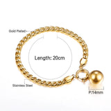 Stainless Steel Round Ball Chain Bracelet Women Accessories Gift