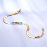 Stainless Steel Smile Snake Chains Bracelet Bangle Women Gift