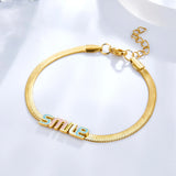 Stainless Steel Smile Snake Chains Bracelet Bangle Women Gift