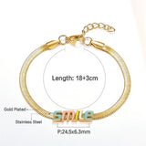 Stainless Steel Smile Snake Chains Bracelet Bangle Women Gift