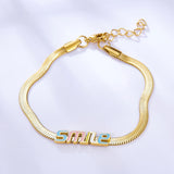 Stainless Steel Smile Snake Chains Bracelet Bangle Women Gift