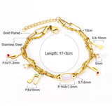 Stainless Steel Bracelets Women Double Chains Bangles Daily
