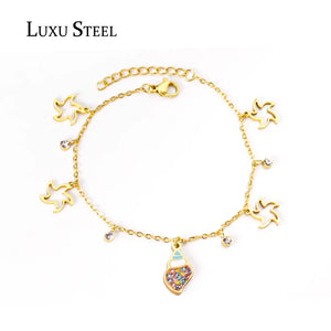 Stainless Steel Chains Bracelets Conch Star Pendant Women Accessories
