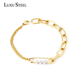 Stainless Steel Chains Bracelets with Beads Bangles