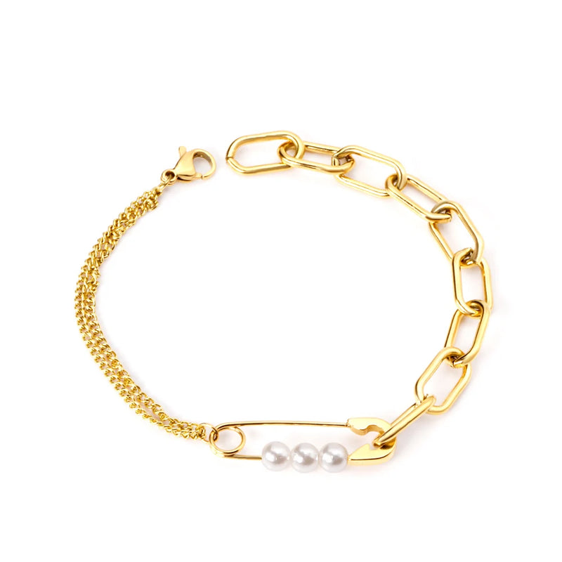 Stainless Steel Chains Bracelets with Beads Bangles