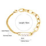 Stainless Steel Chains Bracelets with Beads Bangles