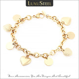 Heart Coin Charm Bracelet for Women Cuban Link Chain Jewelry