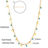 Stainless Steel Evil Eye Pendant Necklace Choker for Women