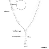 Stainless Steel Star Necklace Women Girl Accessories Tassel Jewelry