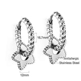 Metal Star Pendant Drop Huggie Earrings for Women Girls Vintage
