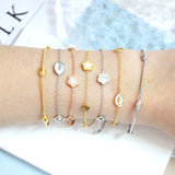 Stainless Steel Thin Round Snake Bracelet Adjustable No Fade