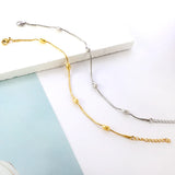 Stainless Steel Thin Round Snake Bracelet Adjustable No Fade