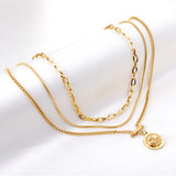 Stainless Steel Layer Chains Necklace Hiphop Jewelry Star Pendants