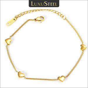 Tiny Heart Charm Bracelets Stainless Steel Valentines