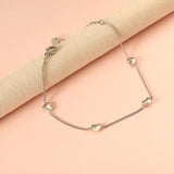 Tiny Heart Charm Bracelets Stainless Steel Valentines