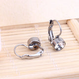 Stainless Steel Clip Earring Zircon Brilliant Round Wedding Earrings