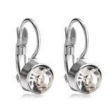 Stainless Steel Clip Earring Zircon Brilliant Round Wedding Earrings