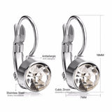 Stainless Steel Clip Earring Zircon Brilliant Round Wedding Earrings