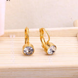 Stainless Steel Clip Earring Zircon Brilliant Round Wedding Earrings