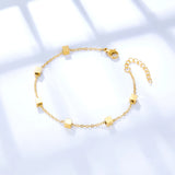 Stainless Steel Chain Bracelet Square Charm Wristband Jewelry