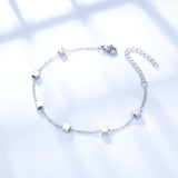 Stainless Steel Chain Bracelet Square Charm Wristband Jewelry