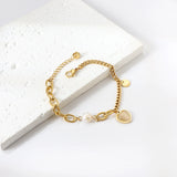 Stainless Steel Heart Double Layered Bracelet for Women Girls