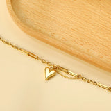 Stainless Steel Heart Double Layered Bracelet for Women Girls