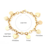 Stainless Steel Heart Double Layered Bracelet for Women Girls