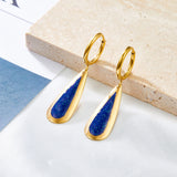 Stainless Steel Pearl Hoop Earrings Tassel Chain Earring