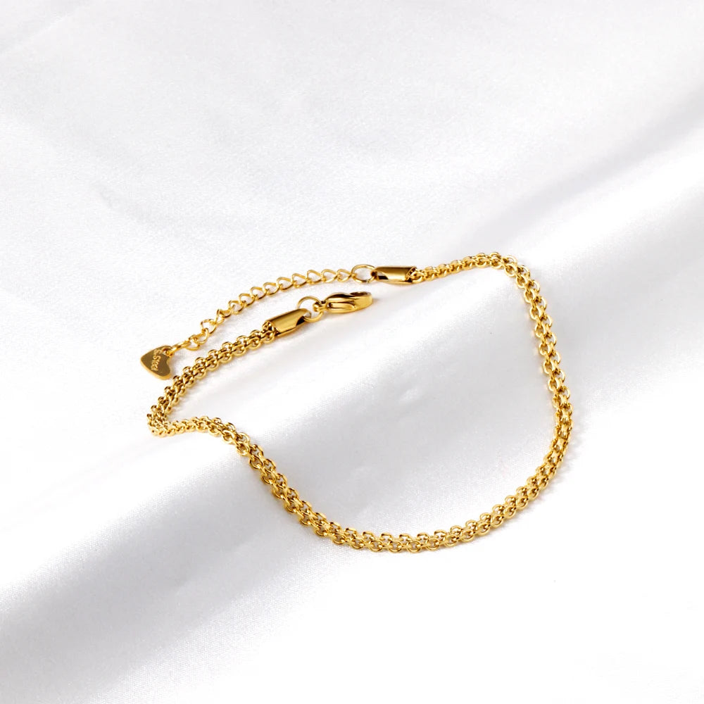 Twist Chains Anklets for Women Stainless Steel Foot Bracelet