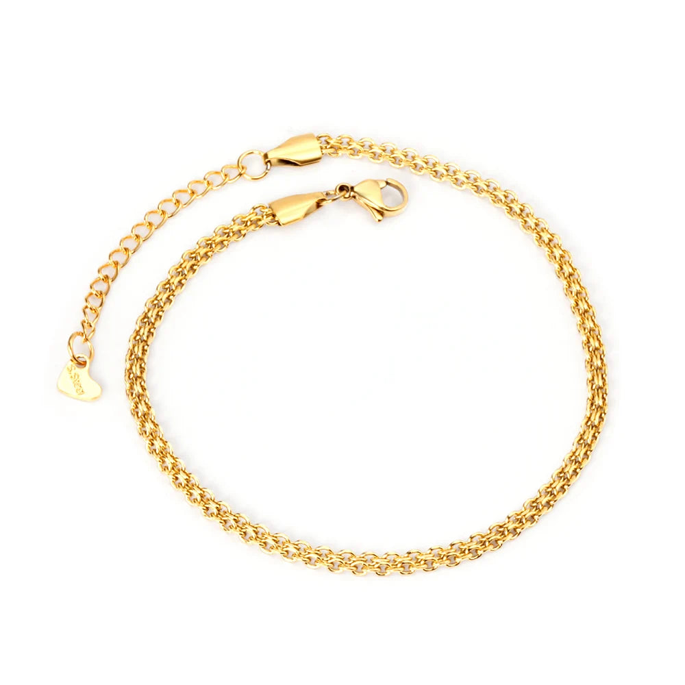 Twist Chains Anklets for Women Stainless Steel Foot Bracelet