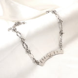 Vintage Punk Gothic Halloween Letter Pumpkin Chain Necklace For Women Men