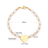 Heart Crystal Bracelets Stainless Steel Bangles Women Baby Girl Jewelry