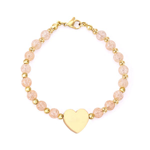 Heart Crystal Bracelets Stainless Steel Bangles Women Baby Girl Jewelry