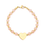 Heart Crystal Bracelets Stainless Steel Bangles Women Baby Girl Jewelry