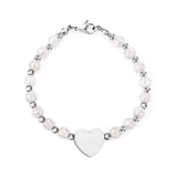 Heart Crystal Bracelets Stainless Steel Bangles Women Baby Girl Jewelry