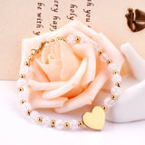 Heart Crystal Bracelets Stainless Steel Bangles Women Baby Girl Jewelry
