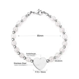 Heart Crystal Bracelets Stainless Steel Bangles Women Baby Girl Jewelry