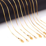 1mm Snake Chains Necklace 10Pcs Stainless Steel Jewelry DIY