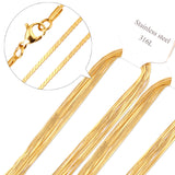 1mm Snake Chains Necklace 10Pcs Stainless Steel Jewelry DIY
