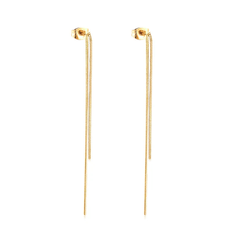 Christmas Earrings Stainless Steel Snake Chains Drop Earrings