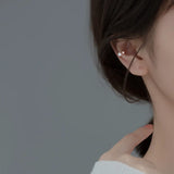 925 Silver Pearl & Zircon Ear Cuff Wraps, Non-Pierced Cartilage Earrings
